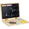 Ecotoys dřevěný notebook s magnetickým monitorem modrý