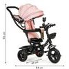 Ecotoys dětská tříkolka s otočným sedadlem Trike 2v1 růžová