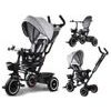 Dětská tříkolka Tiny Bike s otočným sedadlem 3v1 šedá