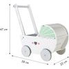 ROZBALENO Ecotoys dětské dřevěné chodítko kočárek se srdíčky bílý
