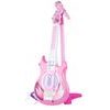 Dětská elektronická kytara se stativem a mikrofonem Guitar Micset - růžová