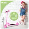 Dětská skládací koloběžka Scooter se svítícími koly - růžová
