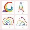 Dřevěné Montessori vzdělávací puzzle barevná duha + úkoly