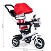 Ecotoys dětská tříkolka s otočným sedadlem Trike 2v1 červená