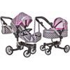 Alice velký kočárek pro panenky Moderno 5294 šedo-růžový