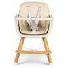 Ecotoys dřevěná jídelní židlička C220 2v1 béžová