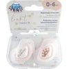 Canpol Babies 2 ks symetrických silikonových dudlíků, 0-6m, Little princess, růžový