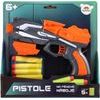 Pistole oranžová na pěnové náboje + 5ks nábojů - oranžová