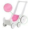 Ecotoys dětské dřevěné chodítko kočárek Bílé