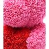 Medvídek z růží růžový s červeným srdcem Rose Bear 60 cm