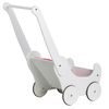 Ecotoys dětské dřevěné chodítko kočárek Bílé