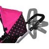 SMONTOVÁNO Kočárek pro panenky 4v1 kombinovaný Alice 4543 černo-růžový