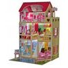 Doris dřevěný 2 patrový domeček pro panenky s barevným LED osvětlením