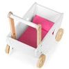 Ecotoys dětské dřevěné chodítko kočárek se srdíčky