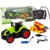 Traktor na dálkové ovládání se secím strojem - zelený