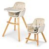 Ecotoys dřevěná jídelní židlička C220 2v1 béžová