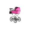 Kočárek pro panenky Alice retro růžovo-černý