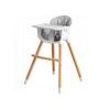 Ecotoys dřevěná jídelní židlička 2v1 šedá