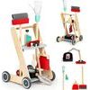 Ecotoys dřevěný úklidový vozík s vysavačem