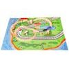 Ecotoys dřevěná vláčkodráha na baterie 50 dílků s podložkou