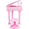 Ecotoys dětský elektronický klavír s mikrofonem a židličkou HC482 růžový