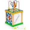 Ecotoys dřevěná edukační kostka s labyrintem Game Cube 5v1