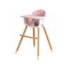 Ecotoys dřevěná jídelní židlička 2v1 růžová