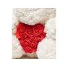 Medvídek z růží bílý s červeným srdcem Rose Bear 40 cm