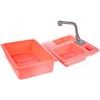 Dětský dřez s tekoucí vodou a nádobím Wash Up růžový