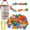 Sada na výrobu dřevěných korálků Wooden Beads 70 kusů
