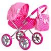 Doris kočárek pro panenky 9325 růžovo-bílý Retro