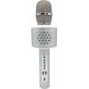 Mikrofon karaoke Bluetooth stříbrný na baterie s USB kabelem