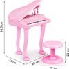 Ecotoys dětský elektronický klavír s mikrofonem a židličkou HC482 růžový