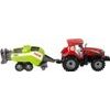 Traktor se secím strojem červeno-zelený
