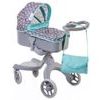 SMONTOVÁNO Doris moderní hluboký kočárek pro panenky 9631 šedo-mentolový