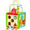 Ecotoys dřevěná edukační kostka s labyrintem 5v1