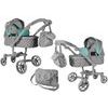 Alice velký kočárek pro panenky Moderno 5294 šedo-mentolový