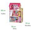 Ecotoys dřevěný domeček pro panenky Malinová s výtahem + 2 panenky