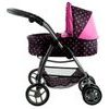 Alice velký sportovní kočárek pro panenky 3v1 - 9662 černý s puntíkama