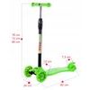 Dětská koloběžka Glow Scooter se svítícími koly zelená