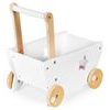 Ecotoys dětské dřevěné chodítko kočárek se srdíčky