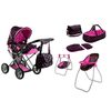 Alice kočárek pro panenky 9346 set 6v1 černý