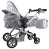 Kočárek pro panenky 4v1 kombinovaný Alice 4543 šedý