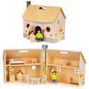 Ecotoys drevený rozkladací domček pre bábiky Little Dollhouse