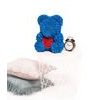 Medvídek z růží tmavě modrý s červeným srdcem Rose Bear 40 cm