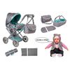 Alice kočárek pro panenky šedo-mentolový 9346D + panenka