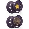 LOVI 22/892 Dynamický silikonový dudlík 0-3 m 2 ks Stardust fialový