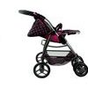 Kočárek pro panenky 2v1 Alice - černý s růžovými puntíky