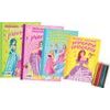 Omalovánky+aktivity/Maľovanky+aktivity Princezny/princezné +pastelky CZ+SK verze - mix 4 druhy