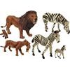 Sada afrických zvířátek - zebry a lvi